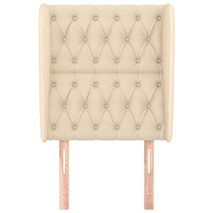 Kopfteil mit Ohren Creme 83x23x118/128 cm Stoff