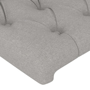 Kopfteil mit Ohren Hellgrau 93x23x118/128 cm Stoff