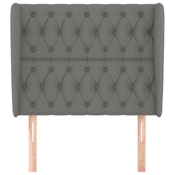 Kopfteil mit Ohren Dunkelgrau 93x23x118/128 cm Stoff
