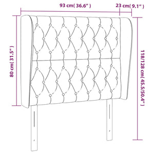 Kopfteil mit Ohren Dunkelgrau 93x23x118/128 cm Stoff