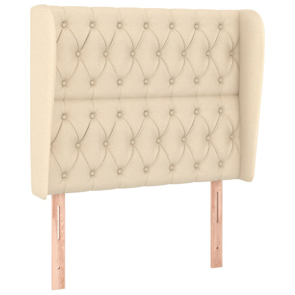 vidaXL Tête de lit à oreilles Crème 93x23x118/128 cm Tissu