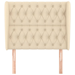 vidaXL Tête de lit à oreilles Crème 93x23x118/128 cm Tissu