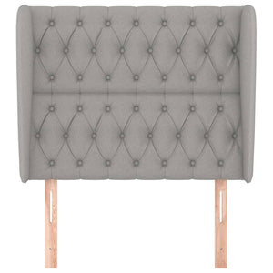 Kopfteil mit Ohren Hellgrau 103x23x118/128 cm Stoff