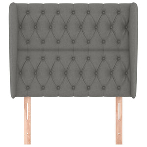 Kopfteil mit Ohren Dunkelgrau 103x23x118/128 cm Stoff