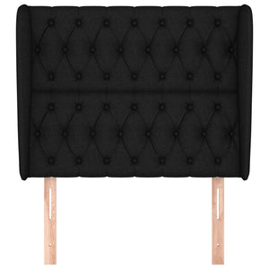 Kopfteil mit Ohren Schwarz 103x23x118/128 cm Stoff
