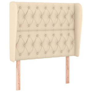 vidaXL Tête de lit à oreilles crème 103x23x118/128 cm Tissu