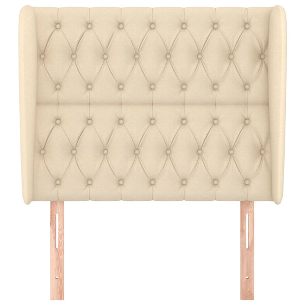 vidaXL Tête de lit à oreilles crème 103x23x118/128 cm Tissu