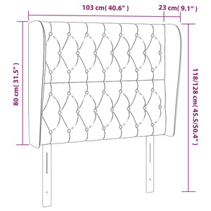 vidaXL Tête de lit à oreilles crème 103x23x118/128 cm Tissu