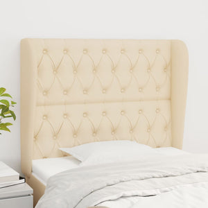 vidaXL Tête de lit à oreilles crème 103x23x118/128 cm Tissu