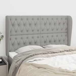 Kopfteil mit Ohren Hellgrau 163x23x118/128 cm Stoff