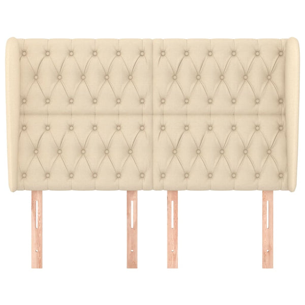 Kopfteil mit Ohren Creme 163x23x118/128 cm Stoff