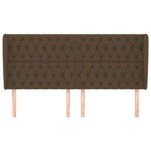 Kopfteil mit Ohren Dunkelbraun 183x23x118/128 cm Stoff