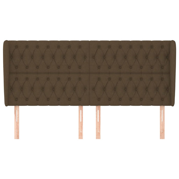 Kopfteil mit Ohren Dunkelbraun 183x23x118/128 cm Stoff