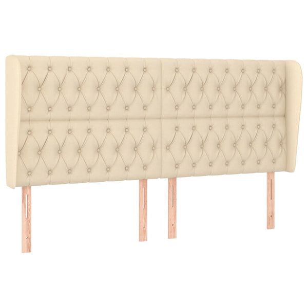 vidaXL Tête de lit avec oreilles crème 183x23x118/128 cm Tissu