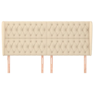 vidaXL Tête de lit avec oreilles crème 183x23x118/128 cm Tissu