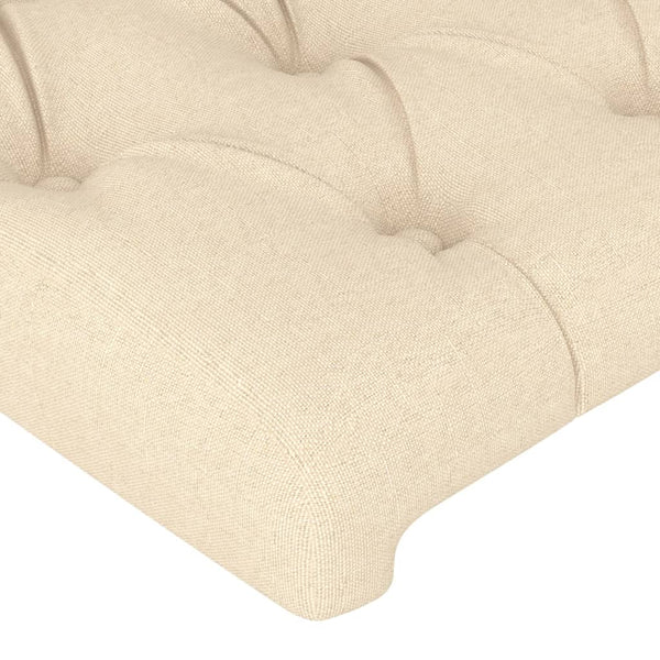 vidaXL Tête de lit avec oreilles crème 183x23x118/128 cm Tissu