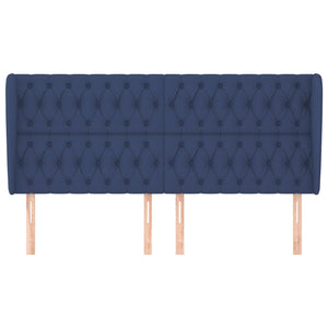 Kopfteil mit Ohren Blau 183x23x118/128 cm Stoff
