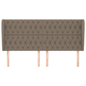 Kopfteil mit Ohren Taupe 203x23x118/128 cm Stoff