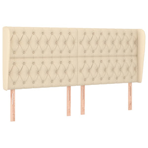 Kopfteil mit Ohren Creme 203x23x118/128 cm Stoff