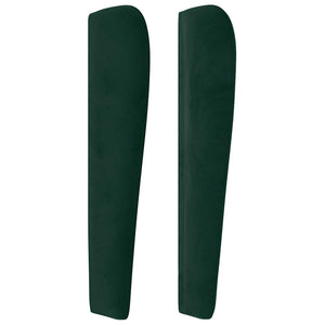 Kopfteil mit Ohren Dunkelgrün 83x23x118/128 cm Samt