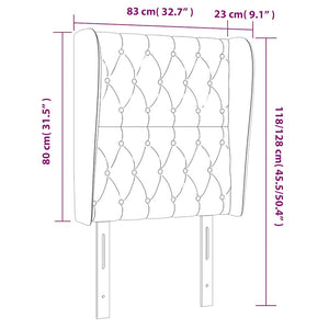 Kopfteil mit Ohren Dunkelblau 83x23x118/128 cm Samt