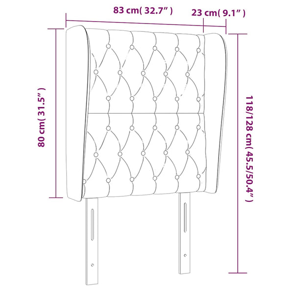 Kopfteil mit Ohren Dunkelblau 83x23x118/128 cm Samt