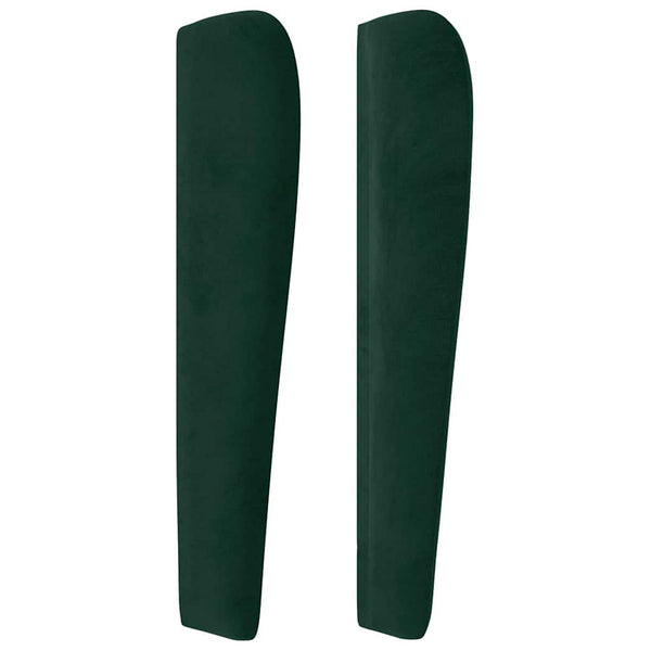 Kopfteil mit Ohren Dunkelgrün 93x23x118/128 cm Samt