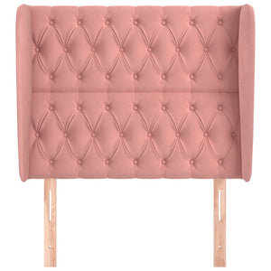 Kopfteil mit Ohren Rosa 93x23x118/128 cm Samt