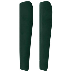 Kopfteil mit Ohren Dunkelgrün 103x23x118/128 cm Samt