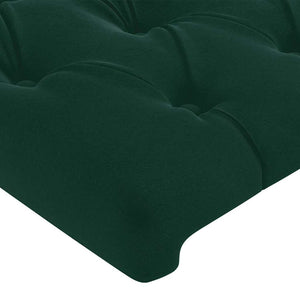 Kopfteil mit Ohren Dunkelgrün 103x23x118/128 cm Samt