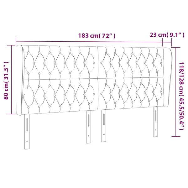 Kopfteil mit Ohren Dunkelgrün 183x23x118/128 cm Samt