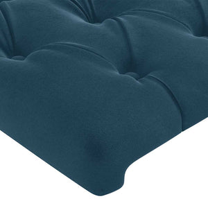 Kopfteil mit Ohren Dunkelblau 183x23x118/128 cm Samt