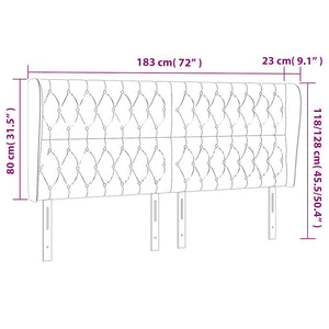 Kopfteil mit Ohren Dunkelblau 183x23x118/128 cm Samt