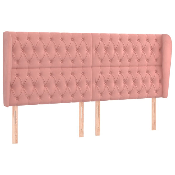 Kopfteil mit Ohren Rosa 183x23x118/128 cm Samt