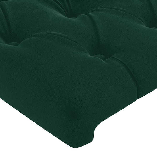 Kopfteil mit Ohren Dunkelgrün 203x23x118/128 cm Samt