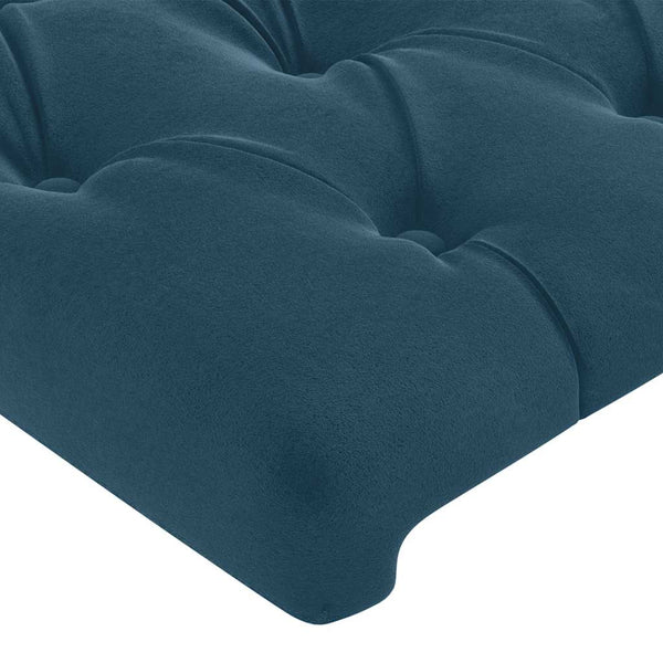 Kopfteil mit Ohren Dunkelblau 203x23x118/128 cm Samt
