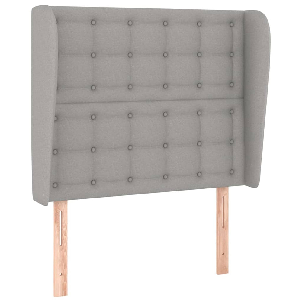 vidaXL Tête de lit avec oreilles gris clair 83x23x118/128 cm Tissu
