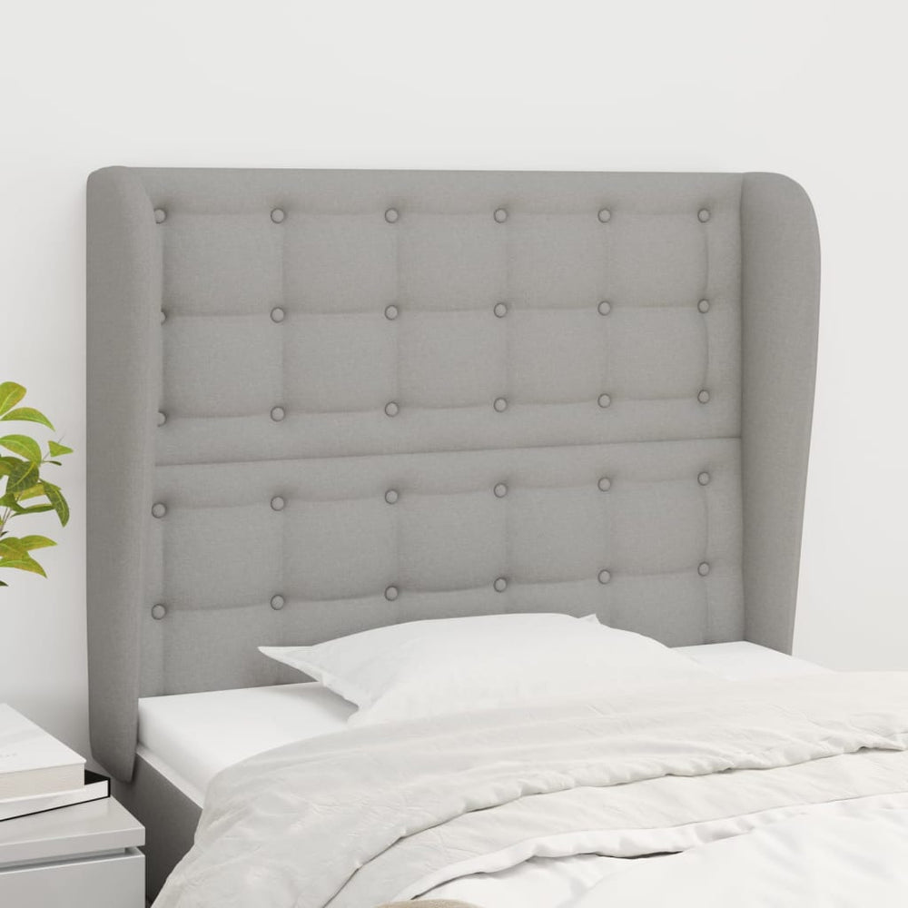 vidaXL Tête de lit avec oreilles gris clair 83x23x118/128 cm Tissu