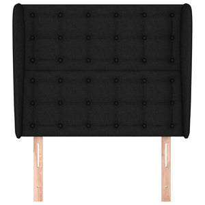 Kopfteil mit Ohren Schwarz 83x23x118/128 cm Stoff