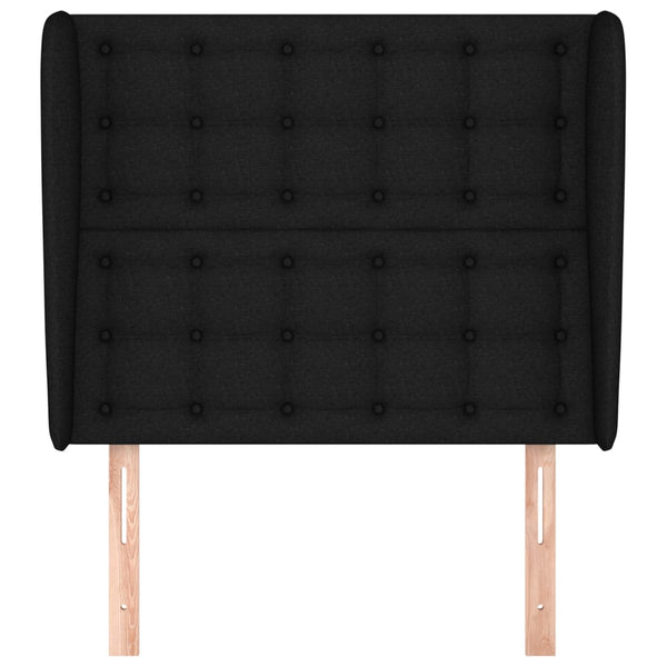 Kopfteil mit Ohren Schwarz 83x23x118/128 cm Stoff