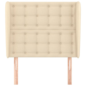 vidaXL Tête de lit à oreilles Crème 83x23x118/128 cm Tissu