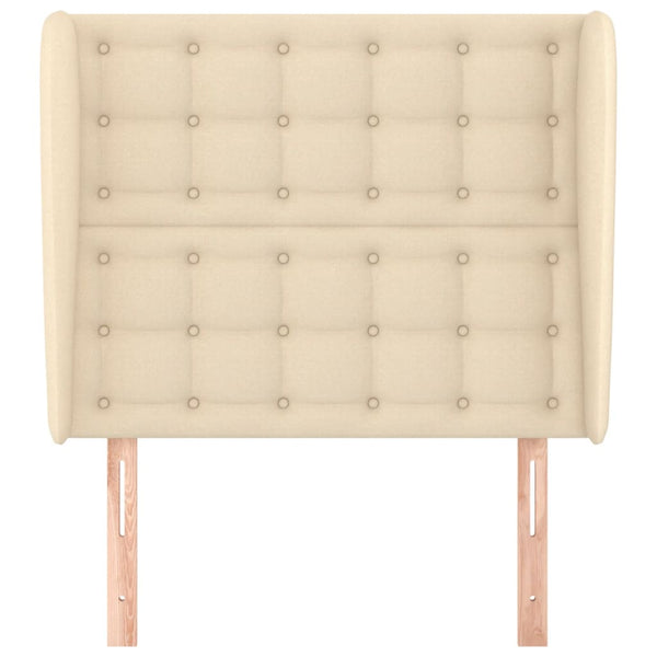 vidaXL Tête de lit à oreilles Crème 83x23x118/128 cm Tissu
