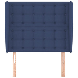 Kopfteil mit Ohren Blau 83x23x118/128 cm Stoff