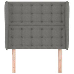 Kopfteil mit Ohren Dunkelgrau 93x23x118/128 cm Stoff