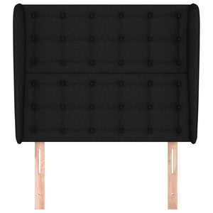 vidaXL Tête de lit avec oreilles Noir 93x23x118/128 cm Tissu