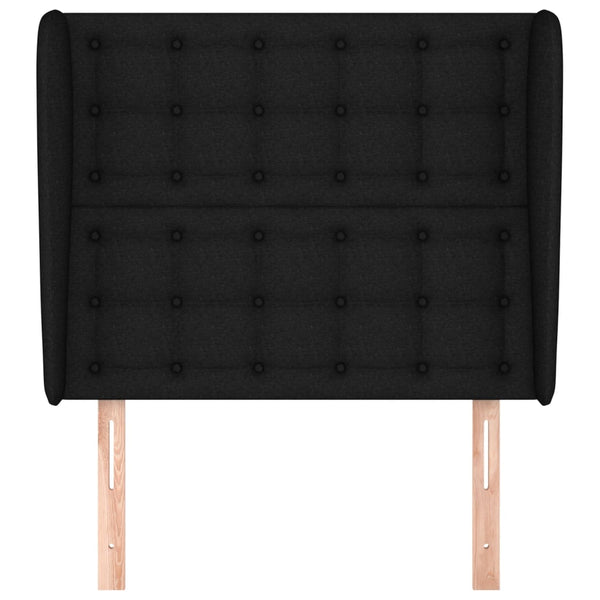 vidaXL Tête de lit avec oreilles Noir 93x23x118/128 cm Tissu