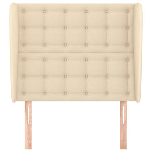 Kopfteil mit Ohren Creme 93x23x118/128 cm Stoff