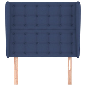 Kopfteil mit Ohren Blau 93x23x118/128 cm Stoff