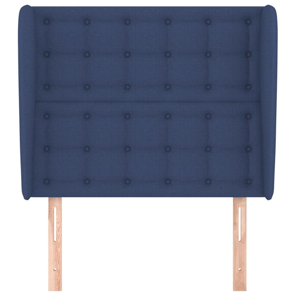 Kopfteil mit Ohren Blau 93x23x118/128 cm Stoff