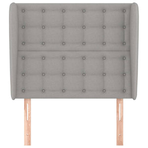 Kopfteil mit Ohren Hellgrau 103x23x118/128 cm Stoff